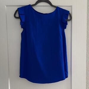 Monteau Royal Blue Ruffle Sleeve Blouse